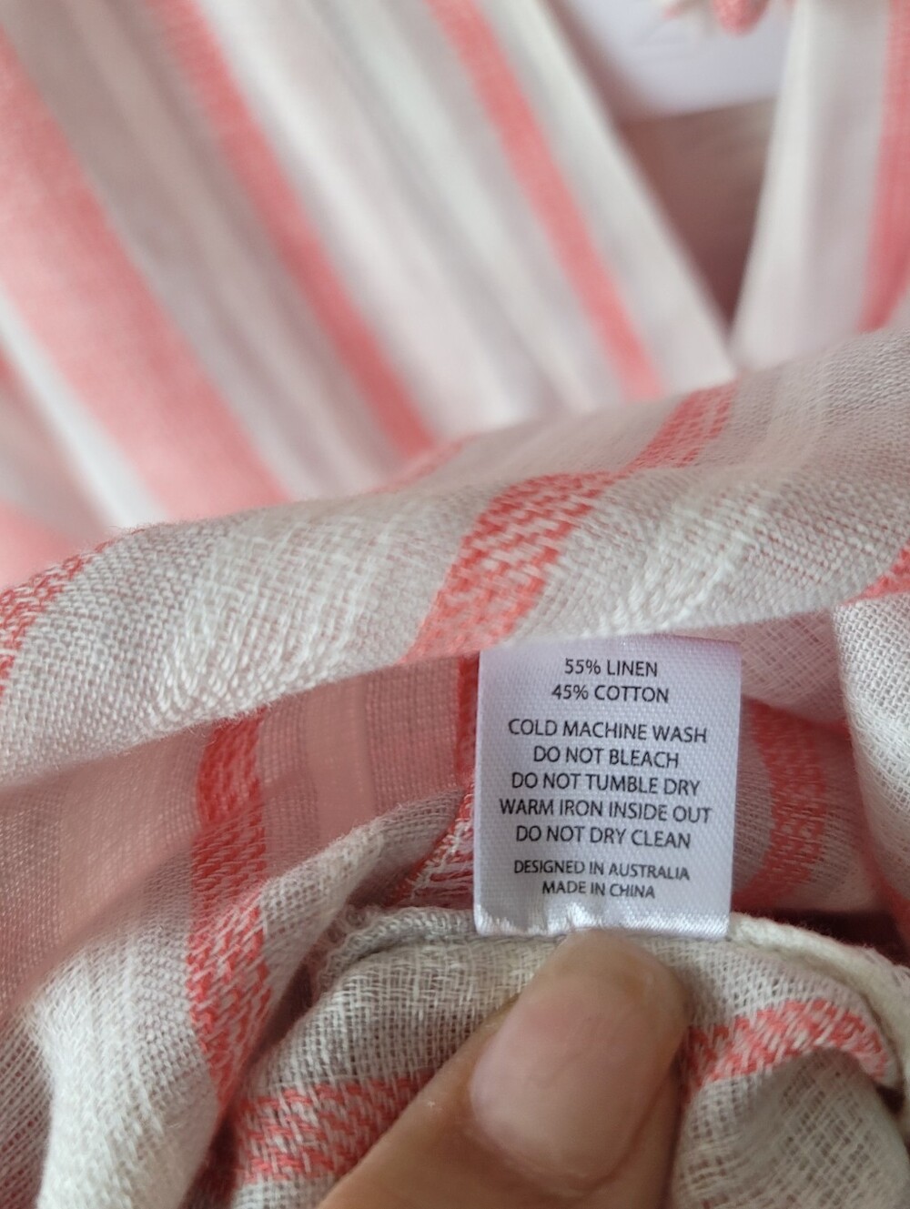 Kivari Hailee Striped Linen Cotton Blend Boho Coastal Blouse Size 12 NWT - Picture 9 of 13
